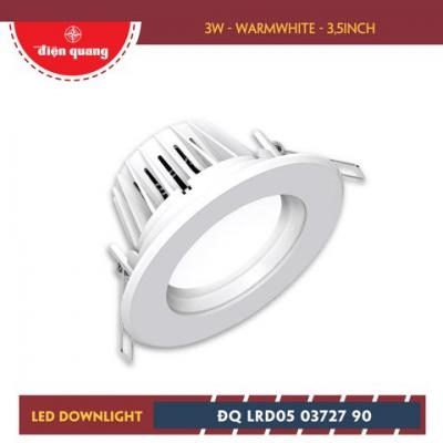 Bộ đèn LED Downlight Điện Quang ĐQ LRD05 03727 90 (3W warmwhite 3,5inch)