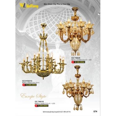 Đèn Chùm Pha Lê Cao Cấp CC 7461/6 - 7460/8 - 8102/15
