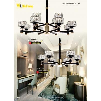 Đèn Chùm Led Pha Lê Cao Cấp C 9546/6 - 9548/12