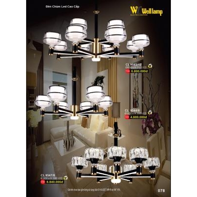 Đèn Chùm Led Pha Lê Cao Cấp C 9544/6 - 9545/12 - 9547/8