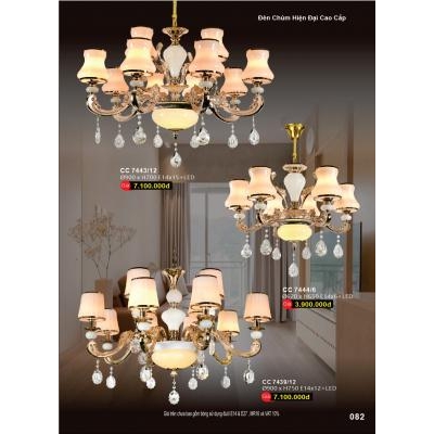 Đèn Chùm Led Pha Lê Cao Cấp CC 7439/12 - 7443/12 - 7444/6
