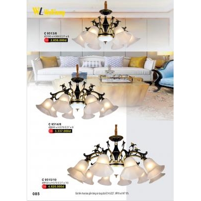 Đèn Chùm Led Pha Lê Cao Cấp C 9513/6 - 9514/8 - 9515/10