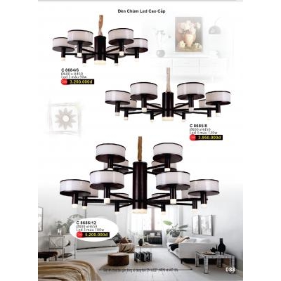 Đèn Chùm Led Pha Lê Cao Cấp C 8684/6 - 8685/8 - 8686/12