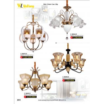 Đèn Chùm Pha Lê Cao Cấp C 8693/5 - 8694/5