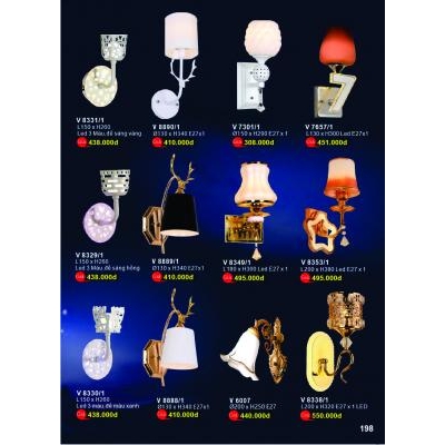 Đèn Tường Led Cao Cấp V 8888-8889-8890-8329-8330-8331