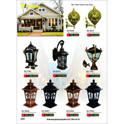 Đèn Tường Sân Vườn Cao Cấp SV 8960-8961-8962-8963