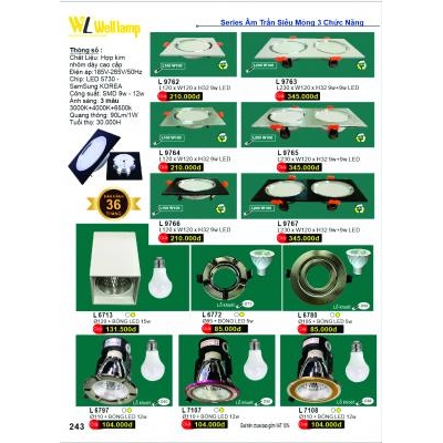 Đèn Led Âm Trần 3 Chức Năng